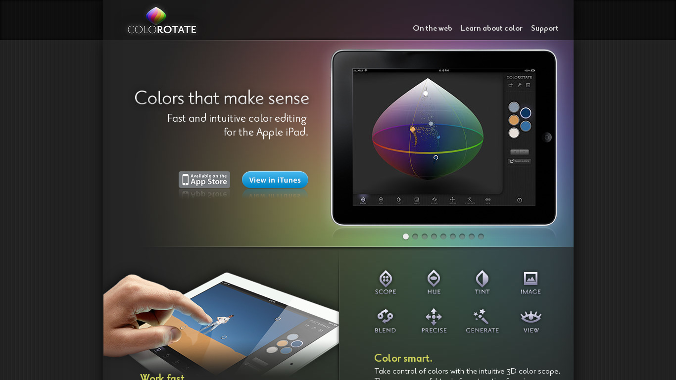 ColoRotate Landing page
