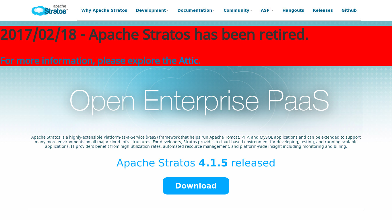 Apache Stratos Landing page