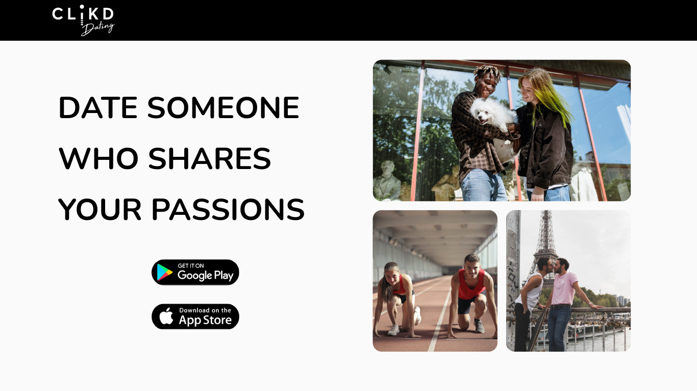 CLiKD Dating App Landing page