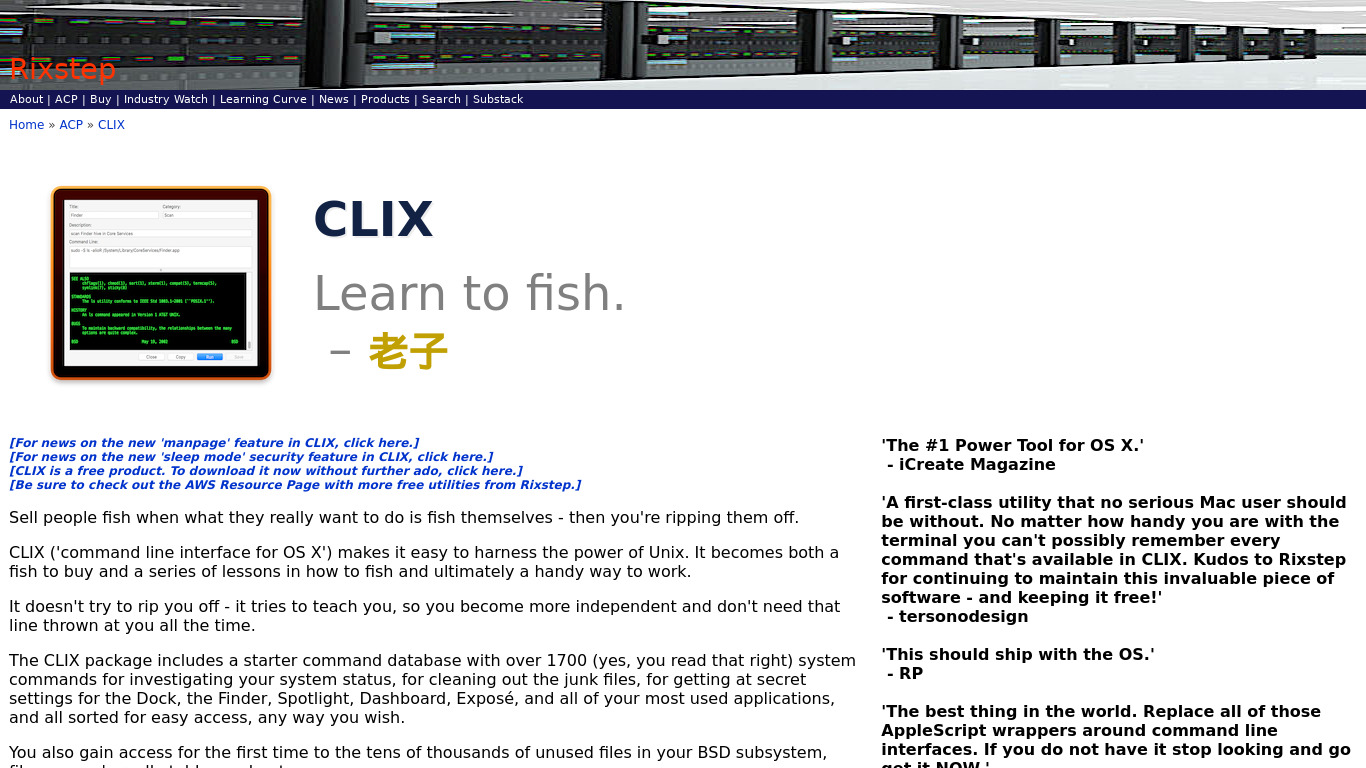 CLIX Landing page