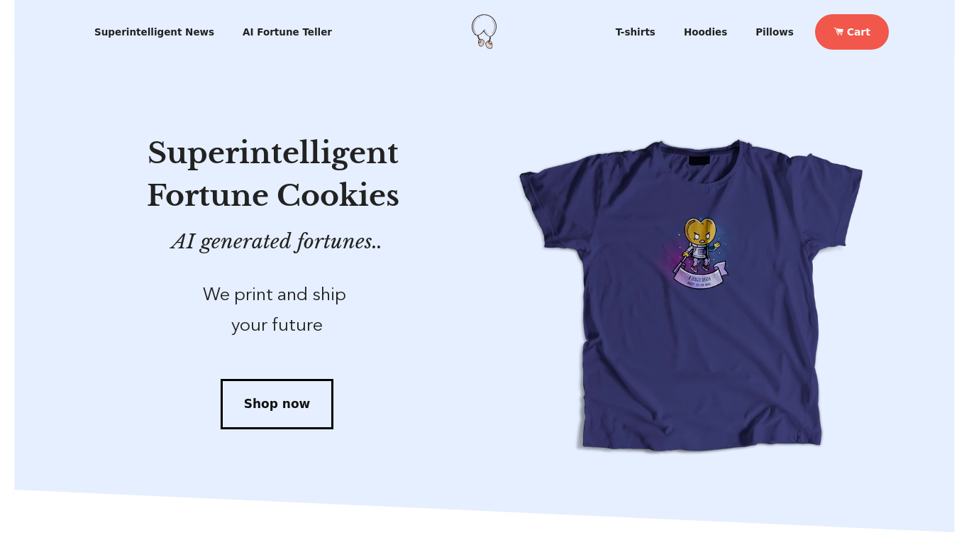 Superintelligent Cookies Landing page