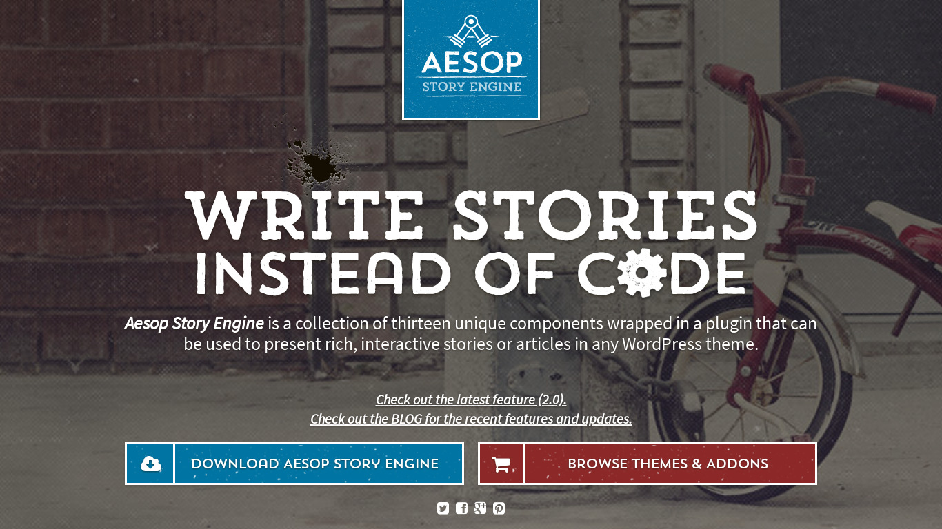 AESOP Story Engine Landing page