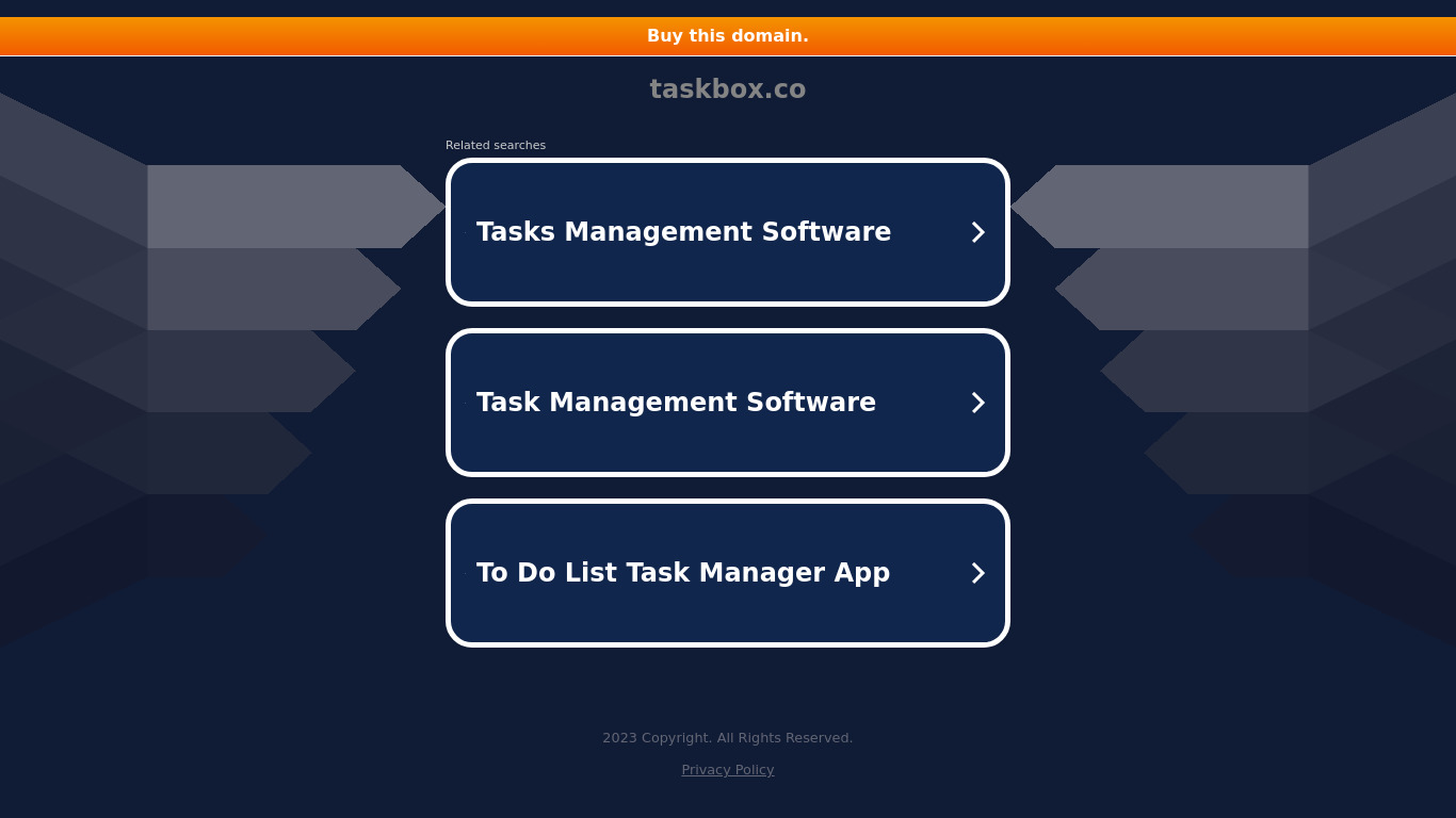 Taskbox - Mail Landing page