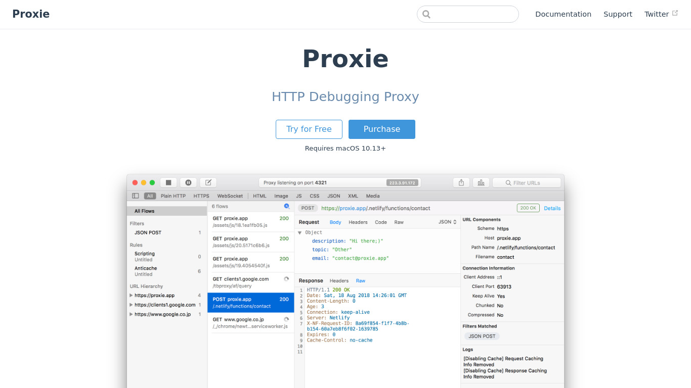 Proxie Landing page