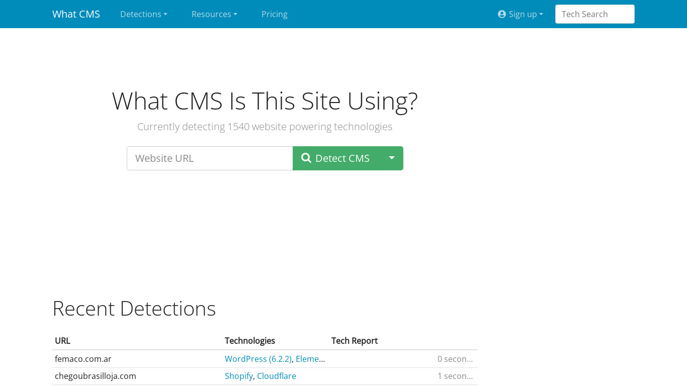 What CMS Landing page