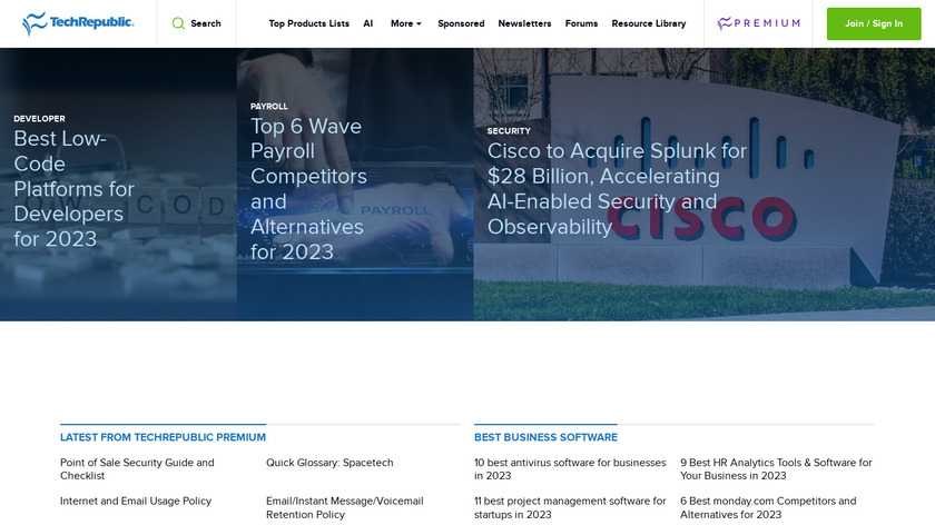 TechRepublic Landing Page