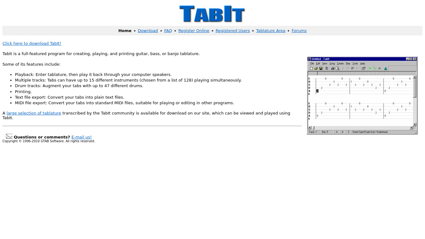 Tabit Landing page