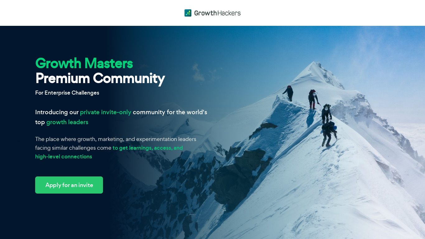 GrowthHackers Landing page