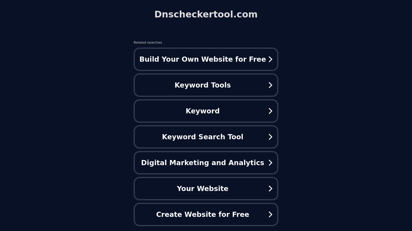 DNS Checker Tool Landing page