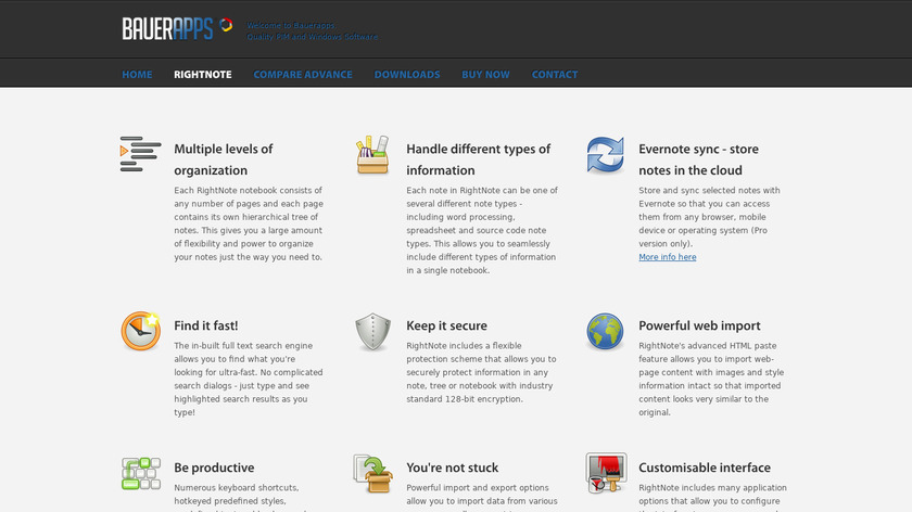 RightNote Landing Page