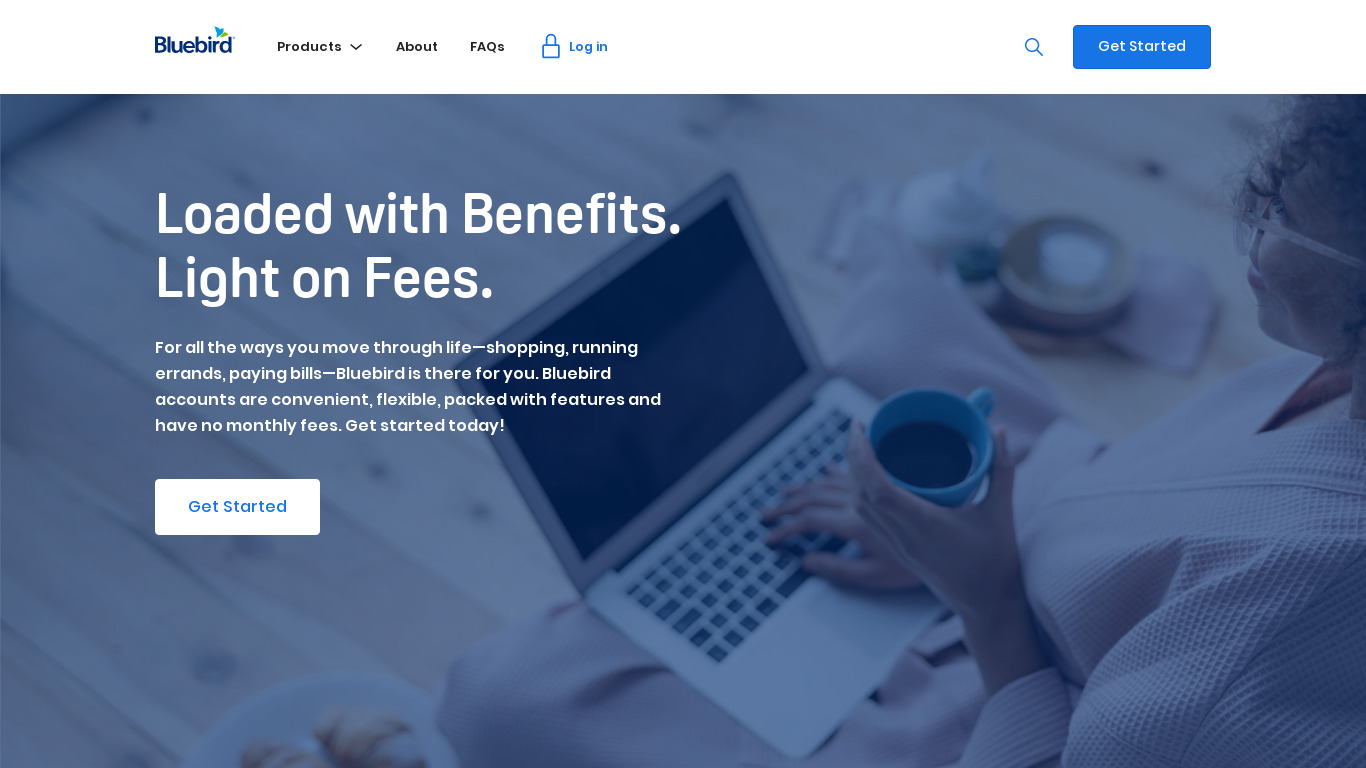 Bluebird by American Express Landing page