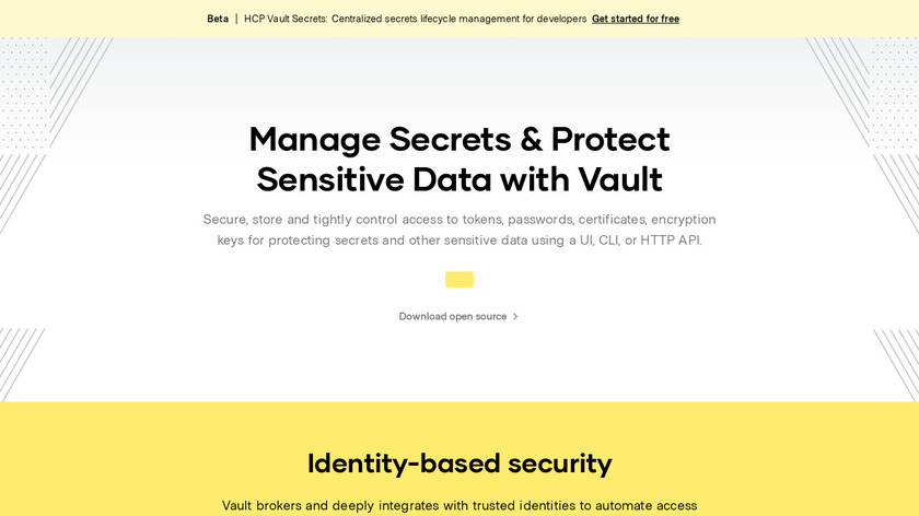 Vault by HashiCorp Landing Page