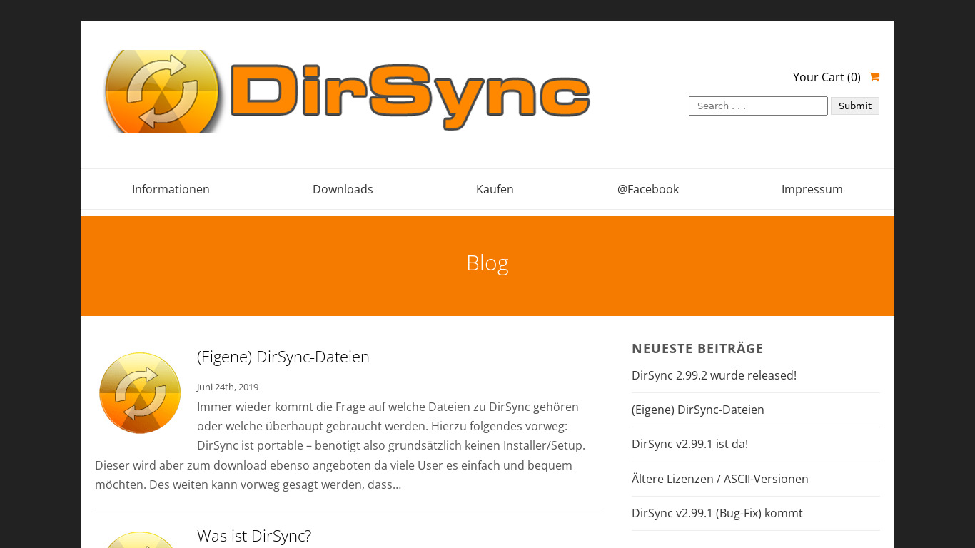 DirSync Landing page
