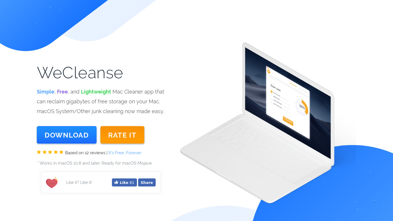 WeCleanse Landing page