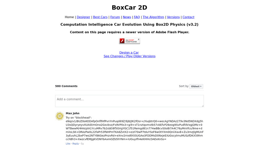 BoxCar 2D Landing Page