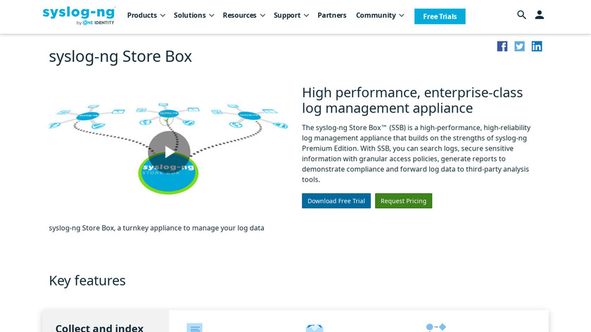 syslog-ng Store Box Landing Page