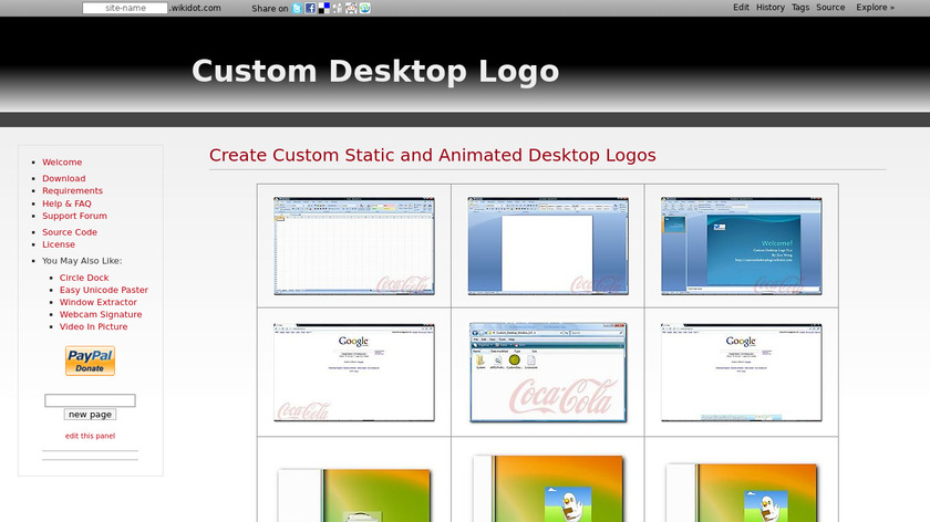 Custom Desktop Logo Landing Page