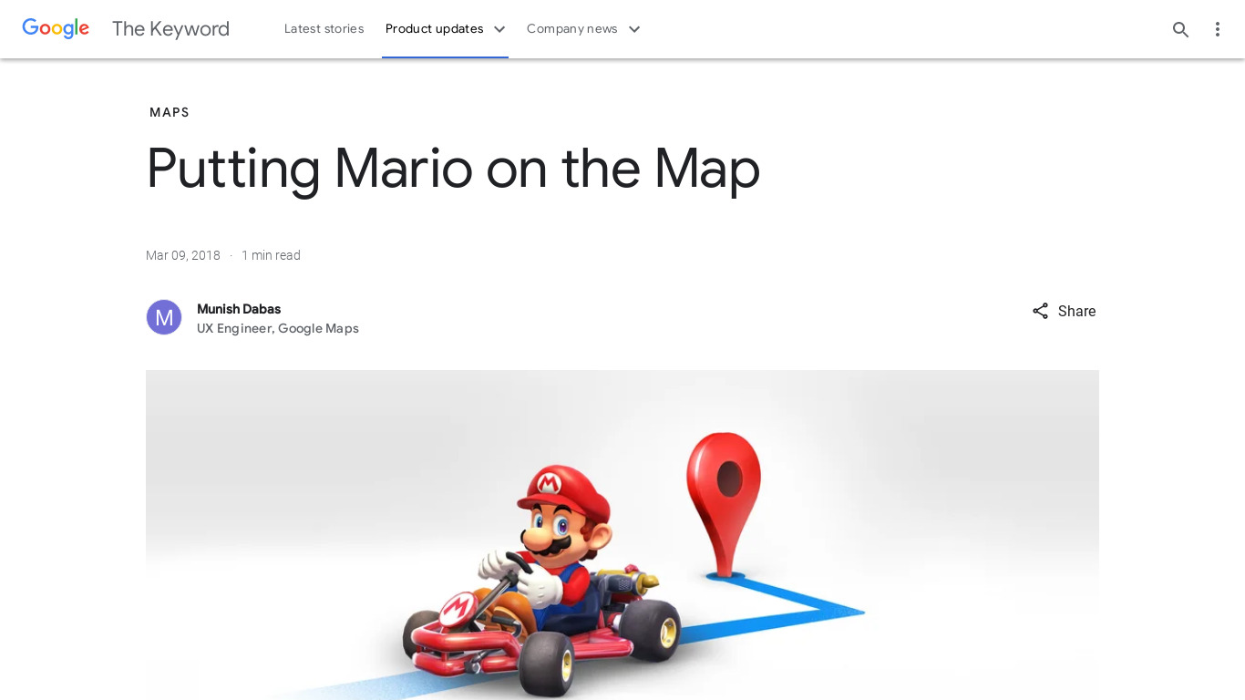 Google Mario Maps Landing page