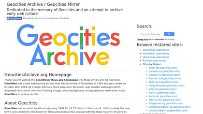 Geocities Archive image