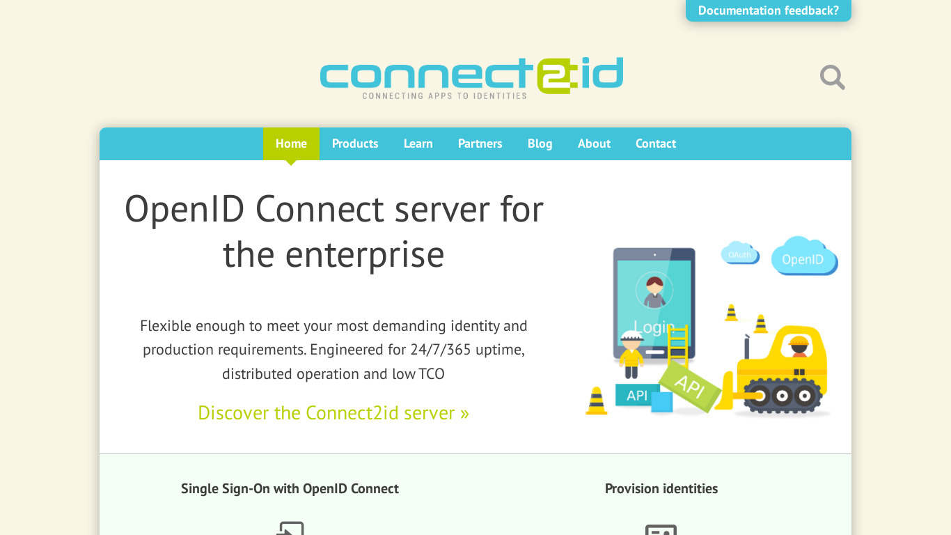 Connect2id Server Landing page