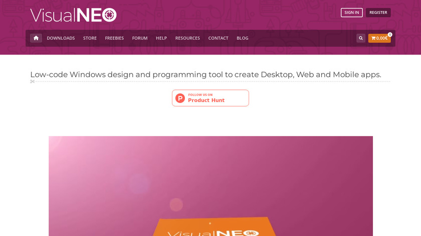 VisualNEO Win Landing Page