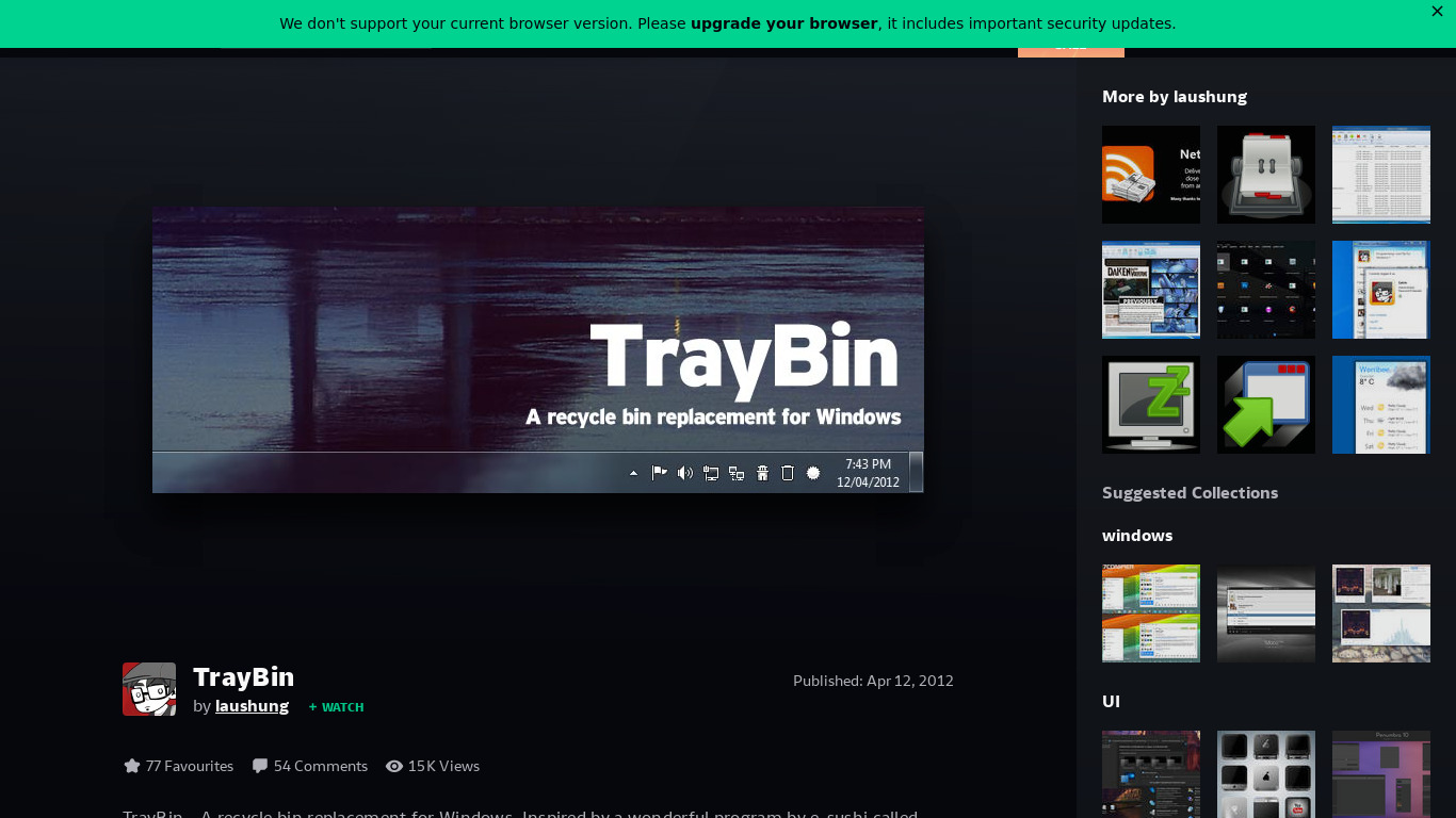 TrayBin Landing page