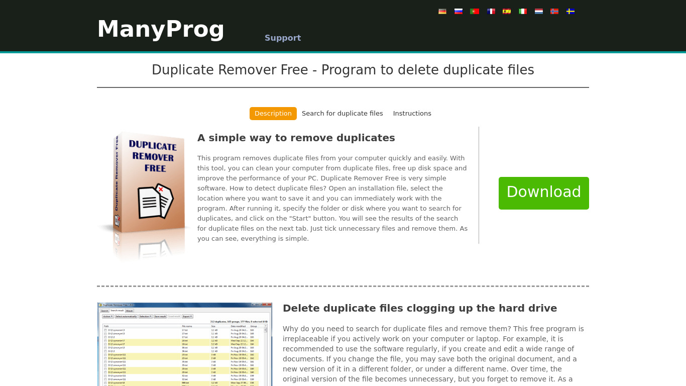 Duplicate Remover Free Landing page