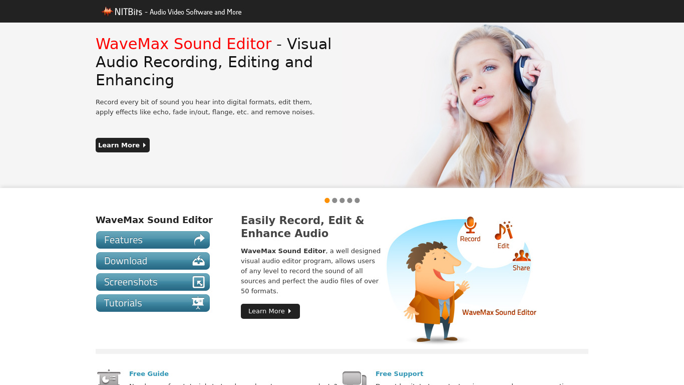 WaveMax Sound Editor Landing page