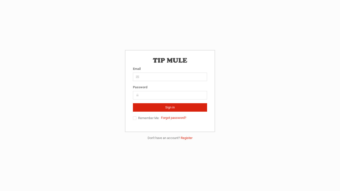 Tip Mule Landing page