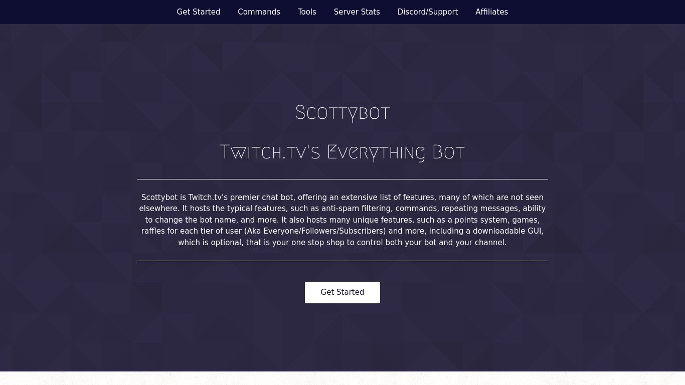 Scottybot Landing page