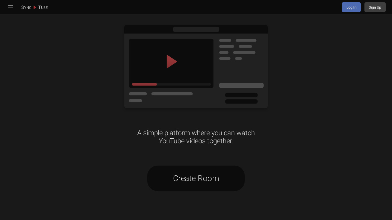 SyncTube Landing page