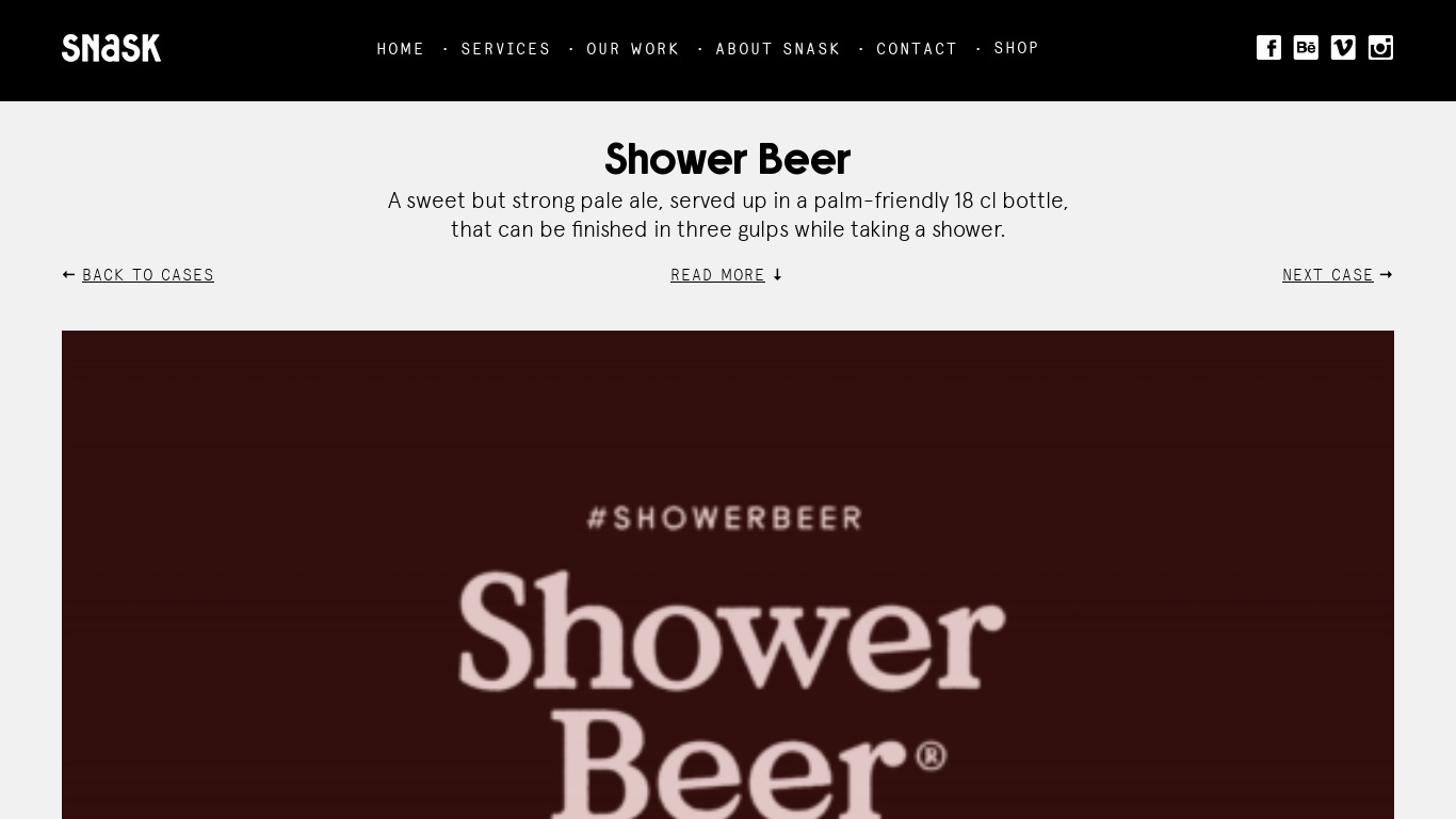 Shower Beer Landing page