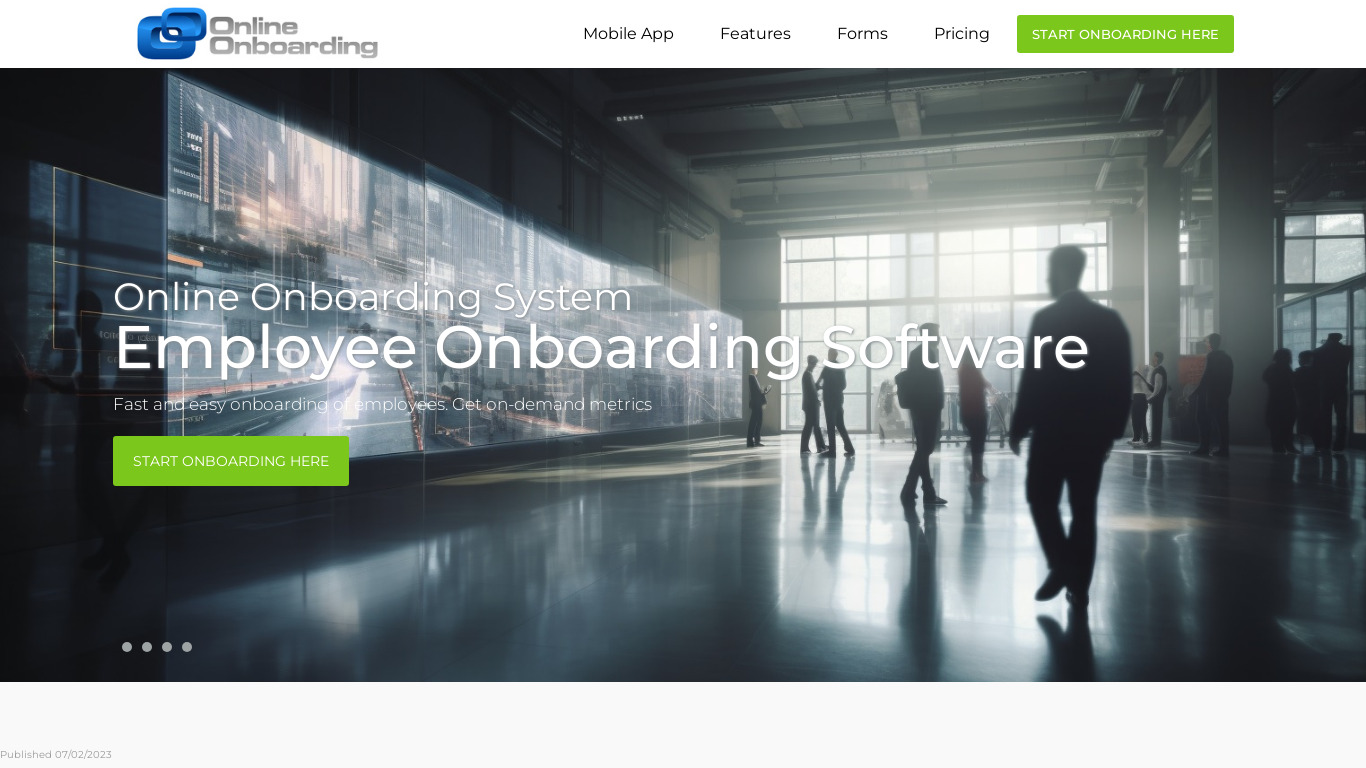 OnlineOnboarding Landing page
