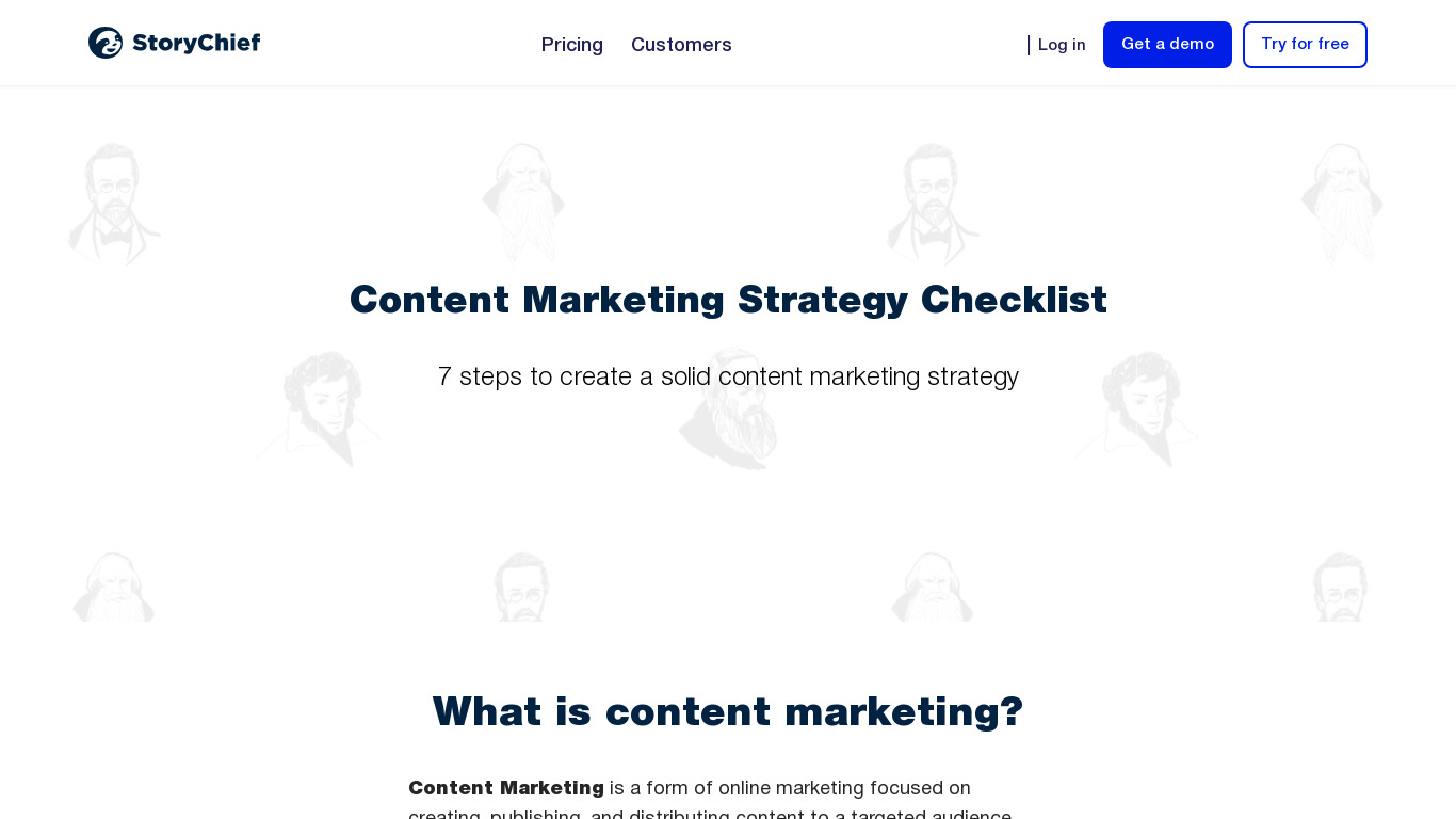 Content Writing Checklist Landing page