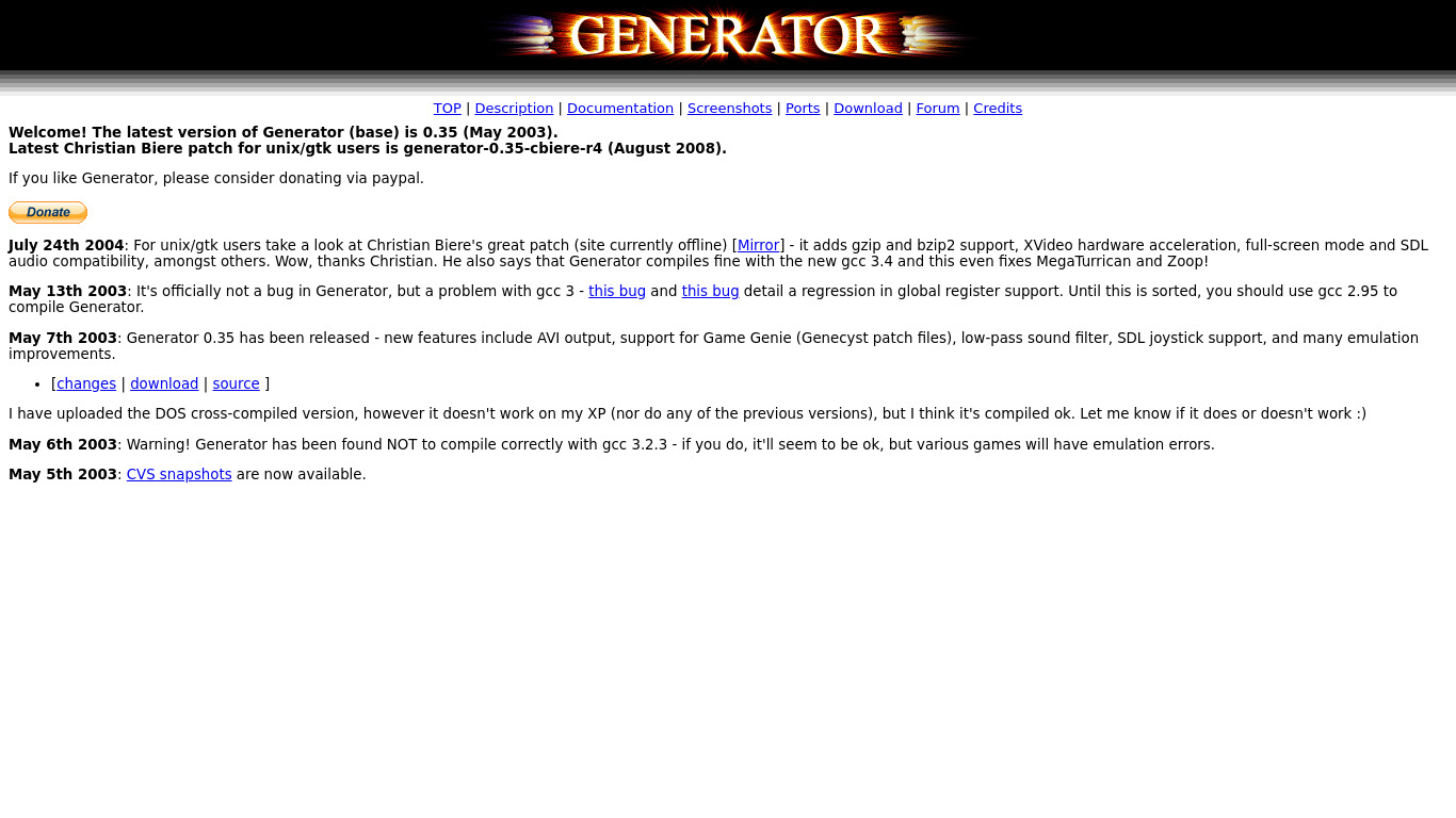 Generator Landing page