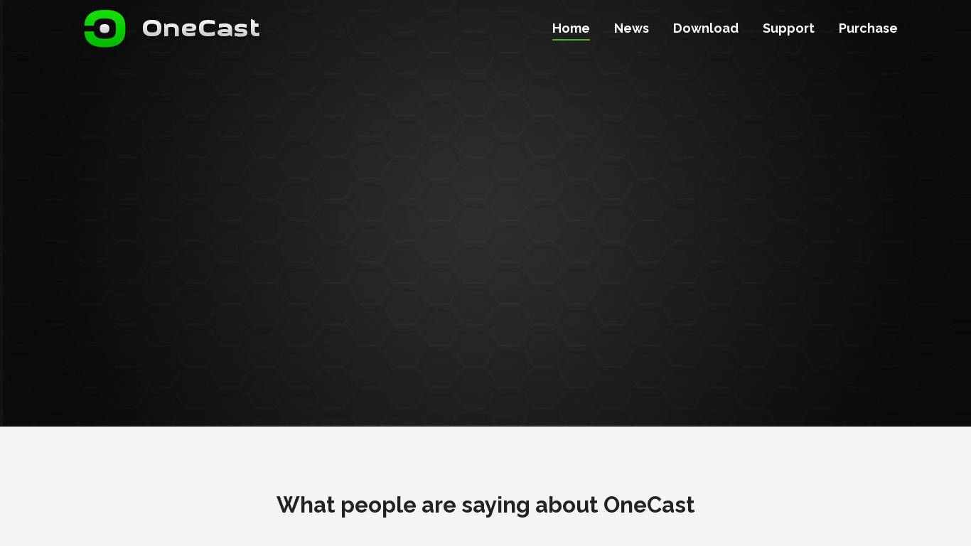 OneCast Landing page