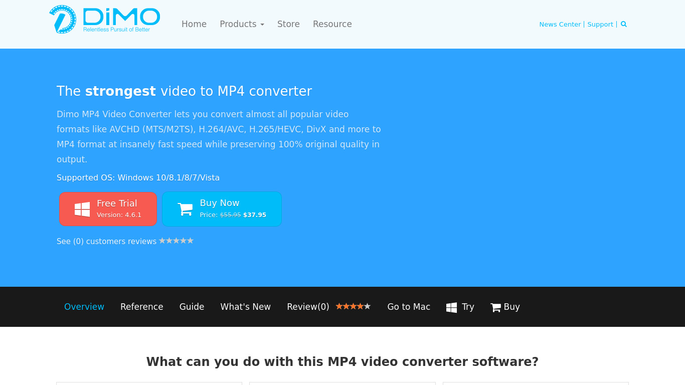 MP4 Video Converter Landing page