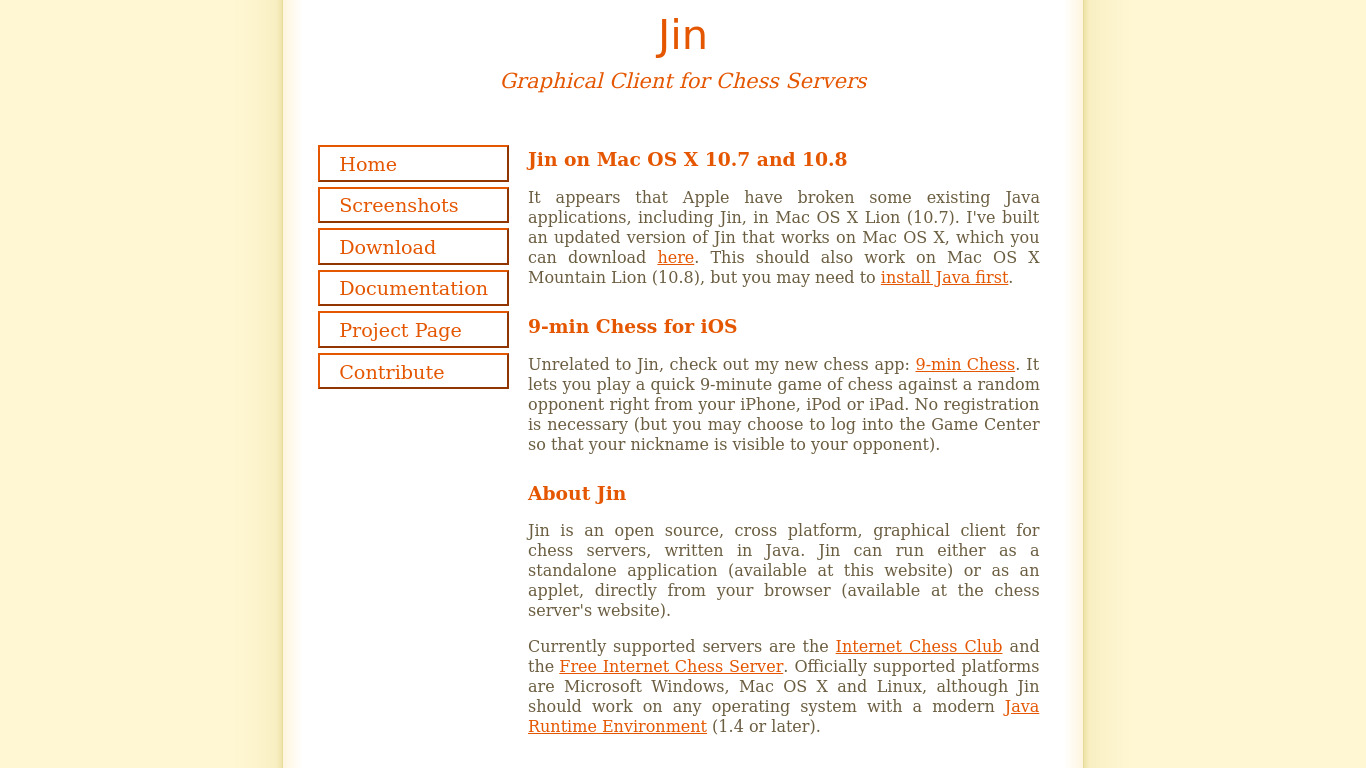 Jin Landing page