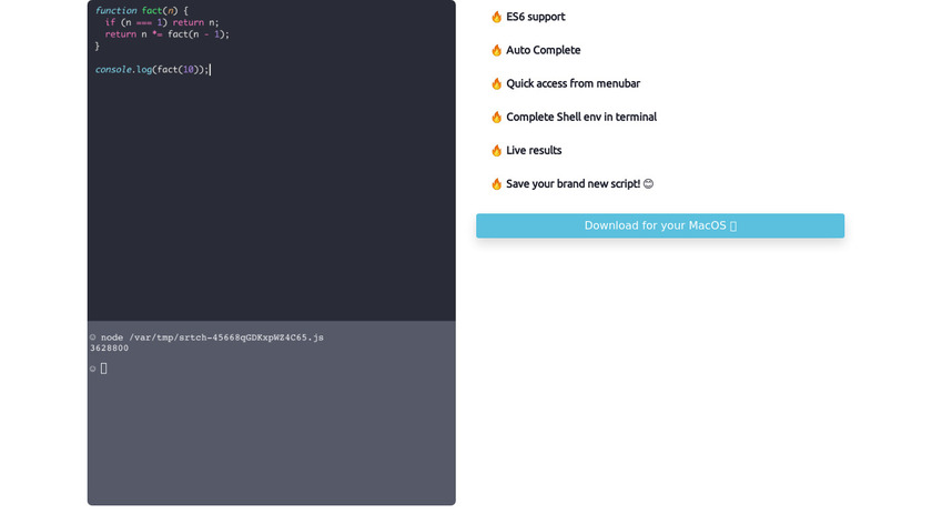 TinyScratchpad.js Landing Page