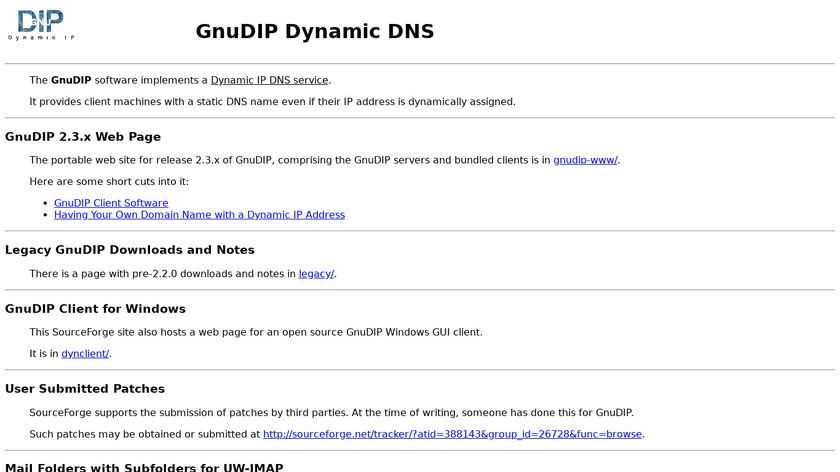 GnuDIP Dynamic DNS Landing Page