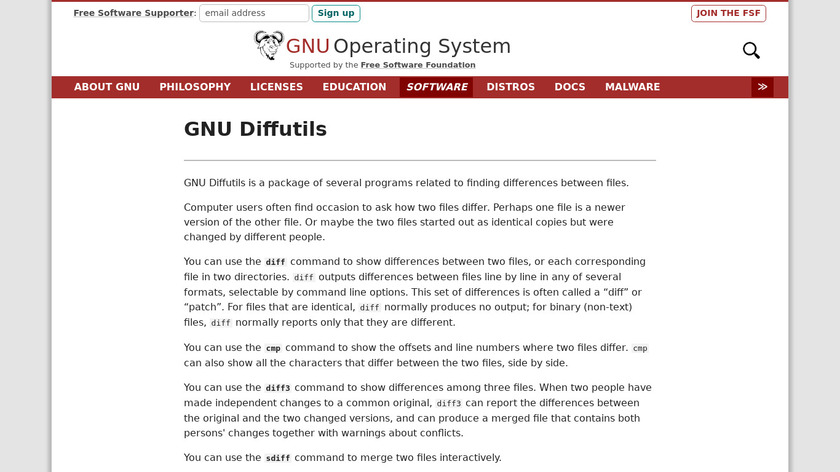 GNU Diff Utilities Landing Page