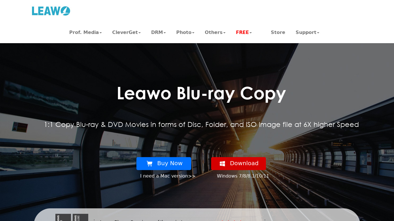 Leawo Blu-ray Copy Landing page