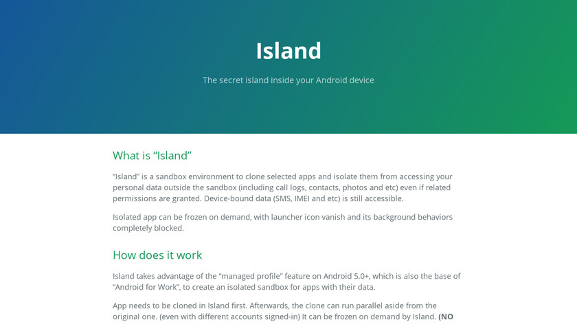 island Landing Page