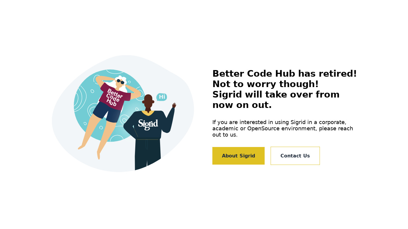 Better Code Hub Landing page