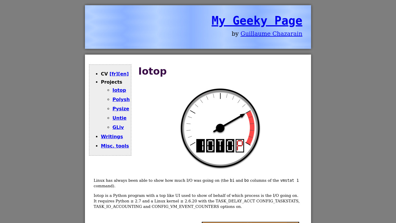 Iotop Landing page