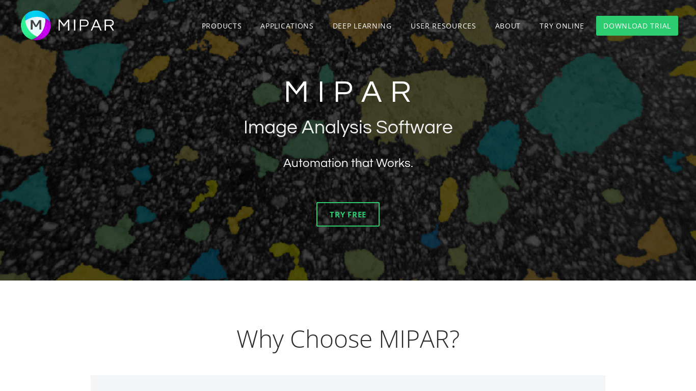 MIPAR Landing page