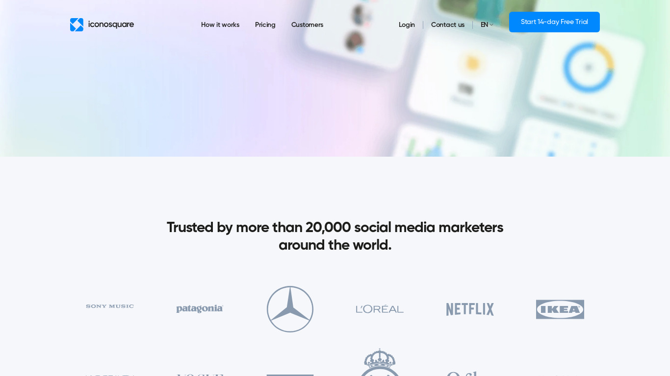 Instagram Automatic Posting by Iconosquare Landing page