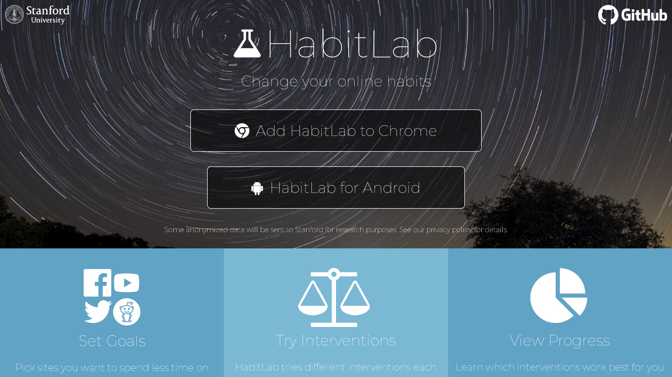 HabitLab Landing page