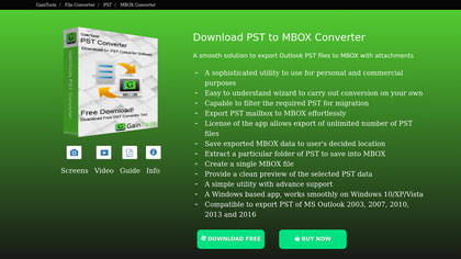 GainTools PST to MBOX Converter image