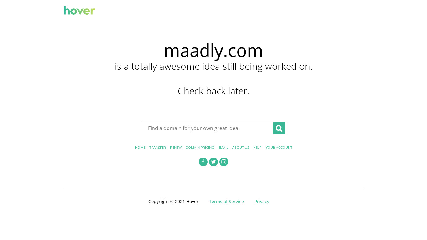 Maadly Landing page